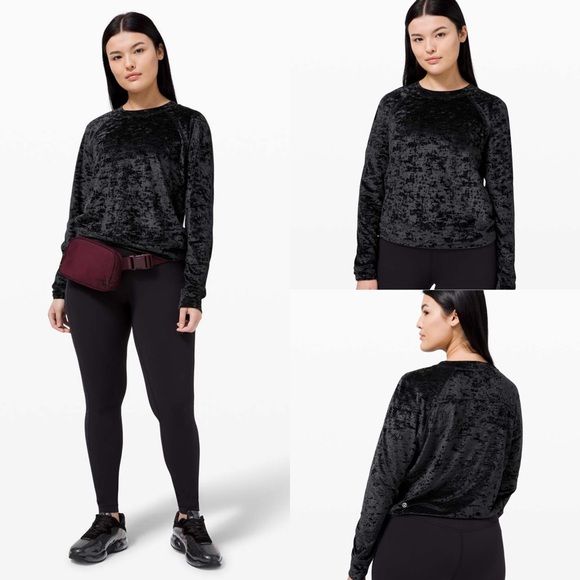 lululemon athletica Tops - 🍋 Lululemon Warm Down Crushed Velvet Crew 🍋